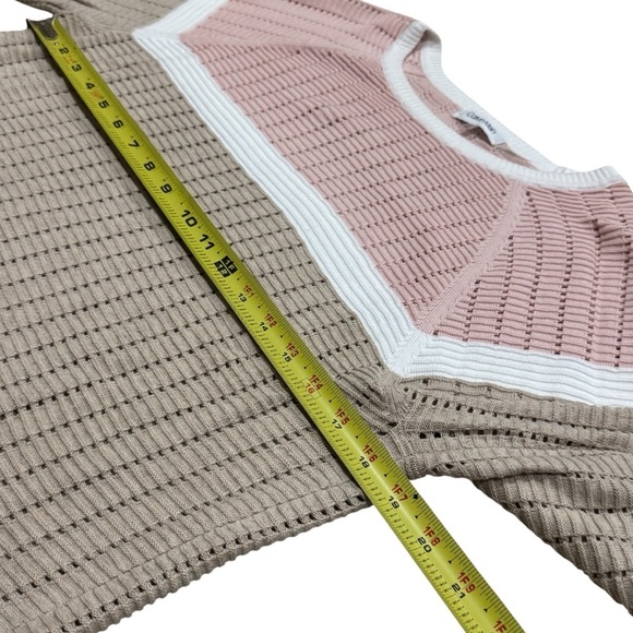 Calvin Klein Colorblock Knit Long Sleeve Career Casual Comfort Chic Size M - Picture 8 of 9